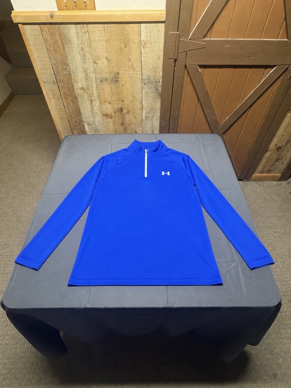 Under Armour HeatGear Men’s M Blue 1/4 Zip Loose Fit Pullover Shirt